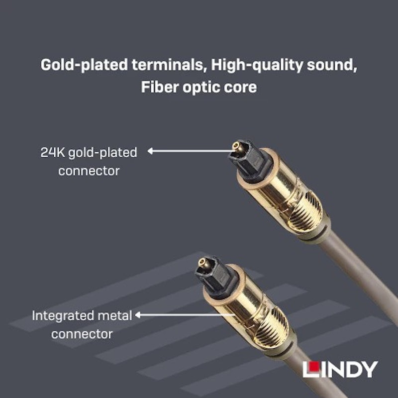 LINDY Toslink SPDIF Digital Audio Optical Premium Cable 1 meter 2
