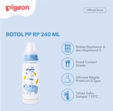 Botol PP RP 240 ml Badak Bercula Satu W/ S-Type Silicone Nipple 2