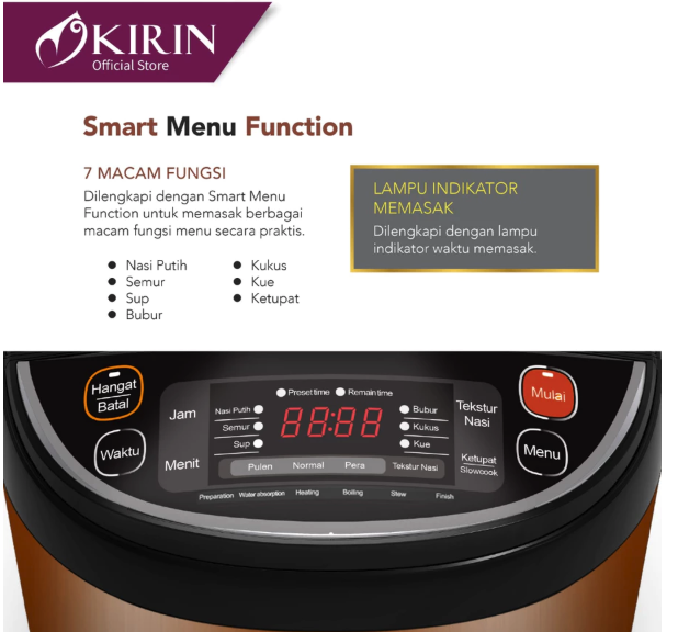 Kirin Griya Indotama Kirin Digital Rice Cooker 2.0 L KRC-420D