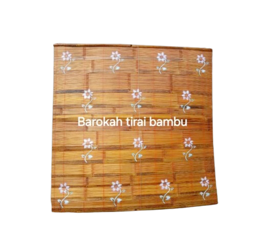 Tirai Bambu Gulung Motif Bunga Matahari
