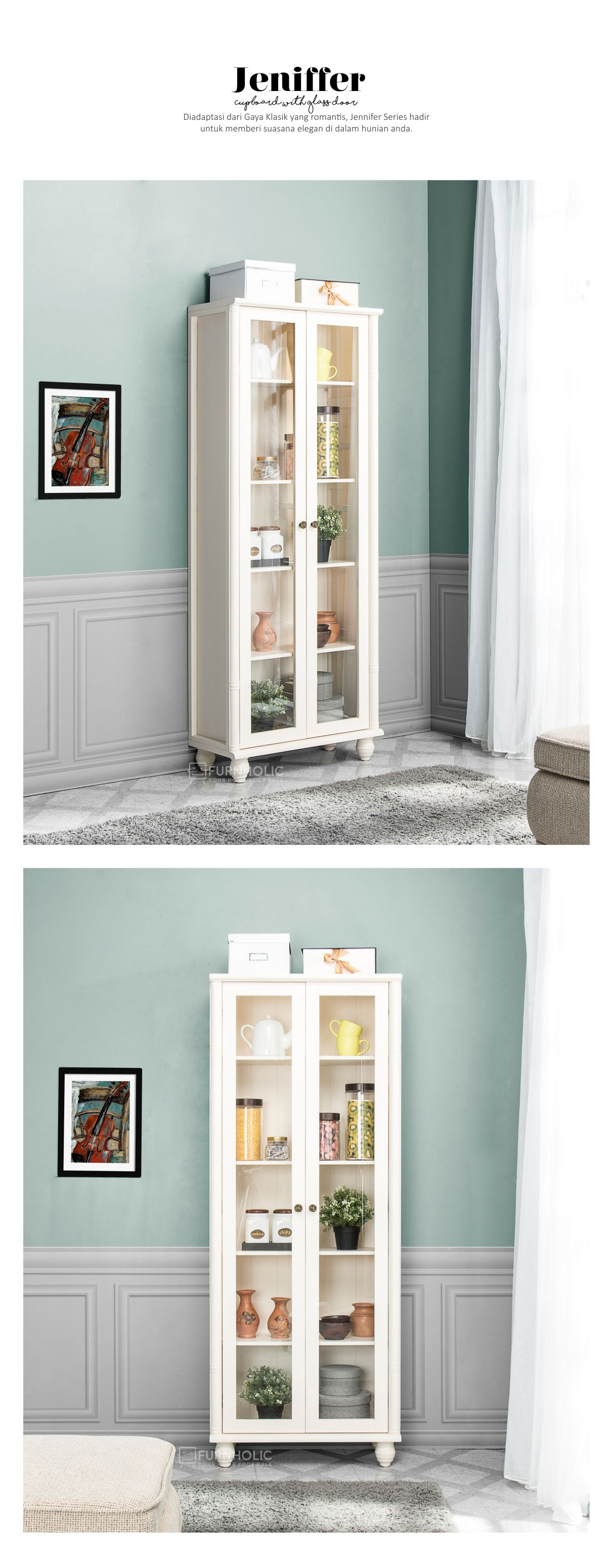 iFurnholic Jeniffer Cupboard with Glass Door