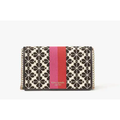 Spade Flower Jacquard Stripe Wallet on Chain