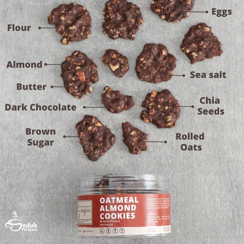 Oatmeal Almond Cookies - Chocolate