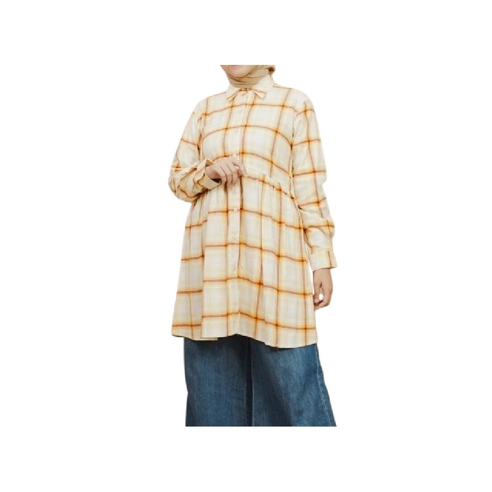 Anyostore AT65 Tartan Kemeja Tunik Flannel