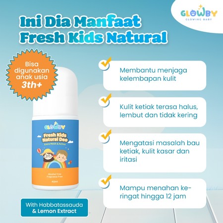 Glowby Fresh Kidz Natural Deo Extra Moizt & Active