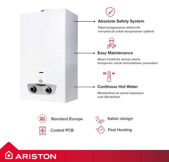 Ariston Thermo Indonesia Ariston Gas Instant Water Heater Fast R ONM5L
