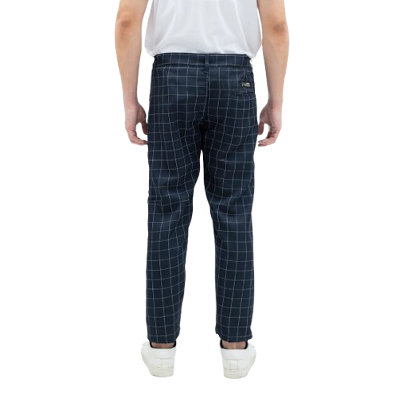 Carnos Celana Panjang Tartan Pria Biru Navy 2