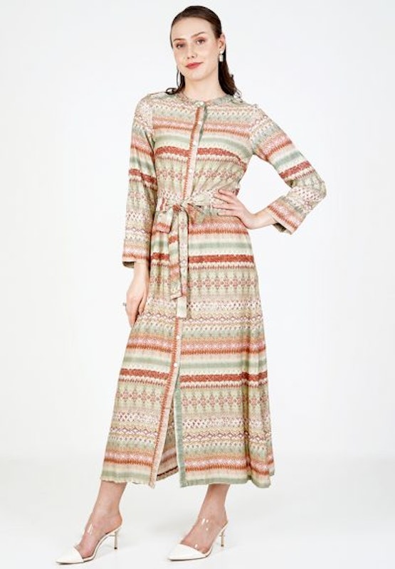Gamis Green Brown Tribal 1