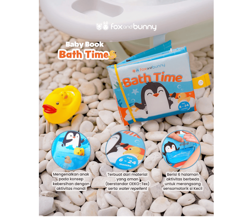 Fox and Bunny Baby Book Bath Time