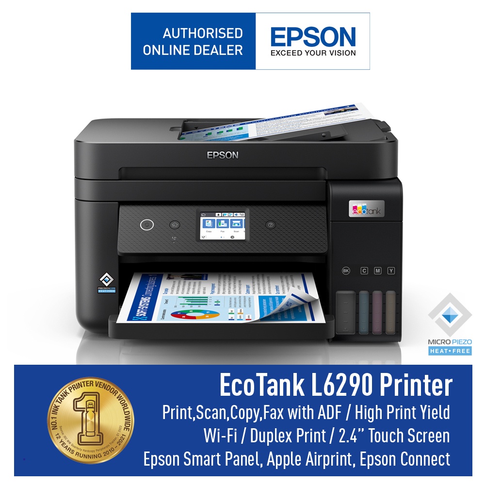 Epson Singapore Epson EcoTank A4 Wi-Fi Duplex All in One Ink Tank Printer with ADF L6290