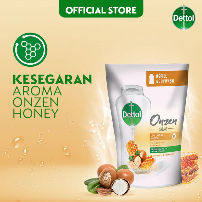 Reckitt Benckiser Dettol Sabun Mandi Cair Anti Bakteri Onzen Hachimitsu & Shea Butter
