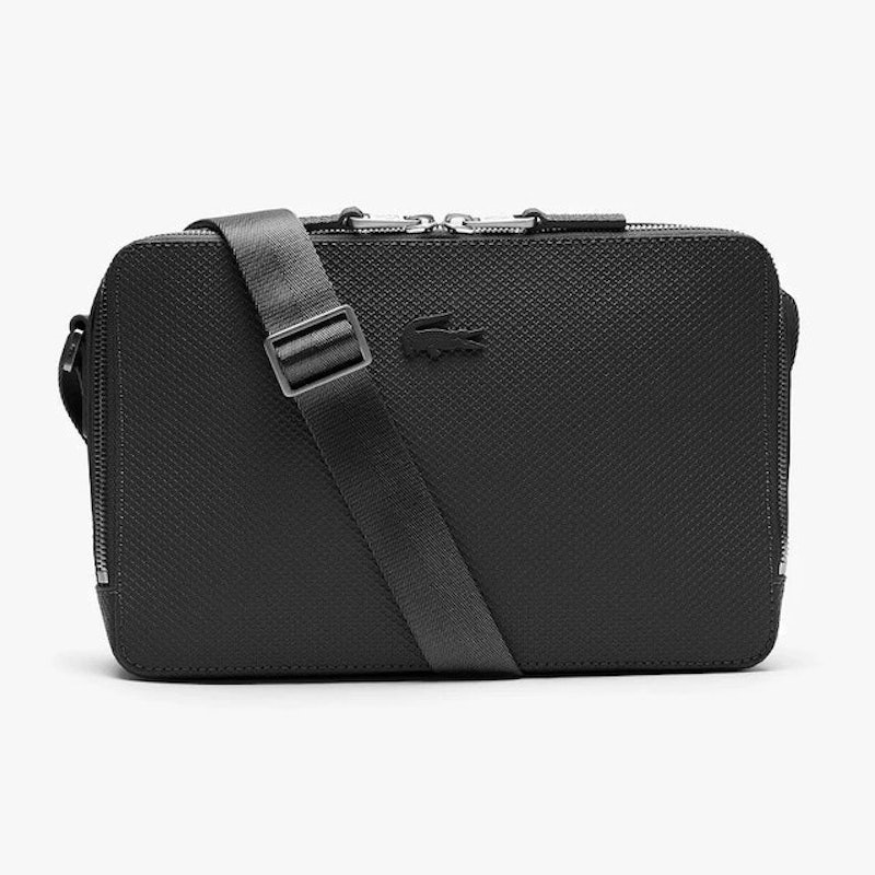 Men's Chantaco Matte Stitched Leather Zippered Crossbody Bag 1