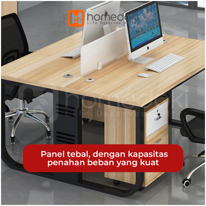 Homedoki Computer Desk L-Kayu 2