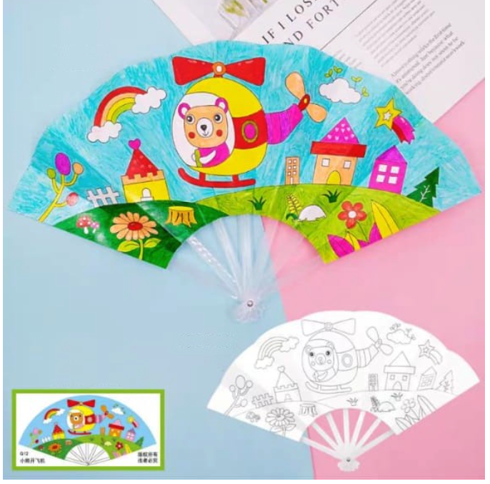  DIY Mewarnai Kipas Tangan Lipat