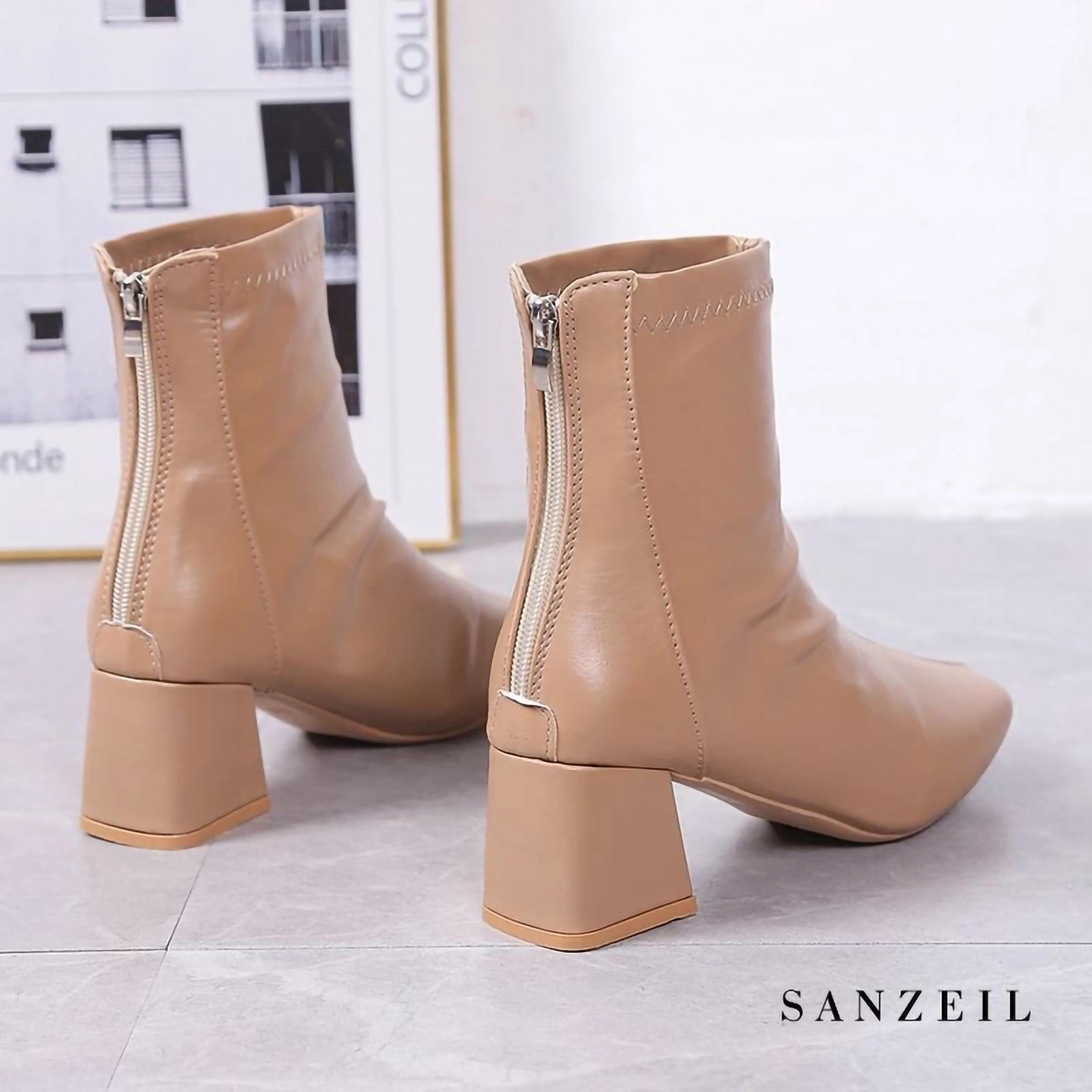 Sanzeilstore SANZEIL Boots Sepatu Kulit Wanita 20244