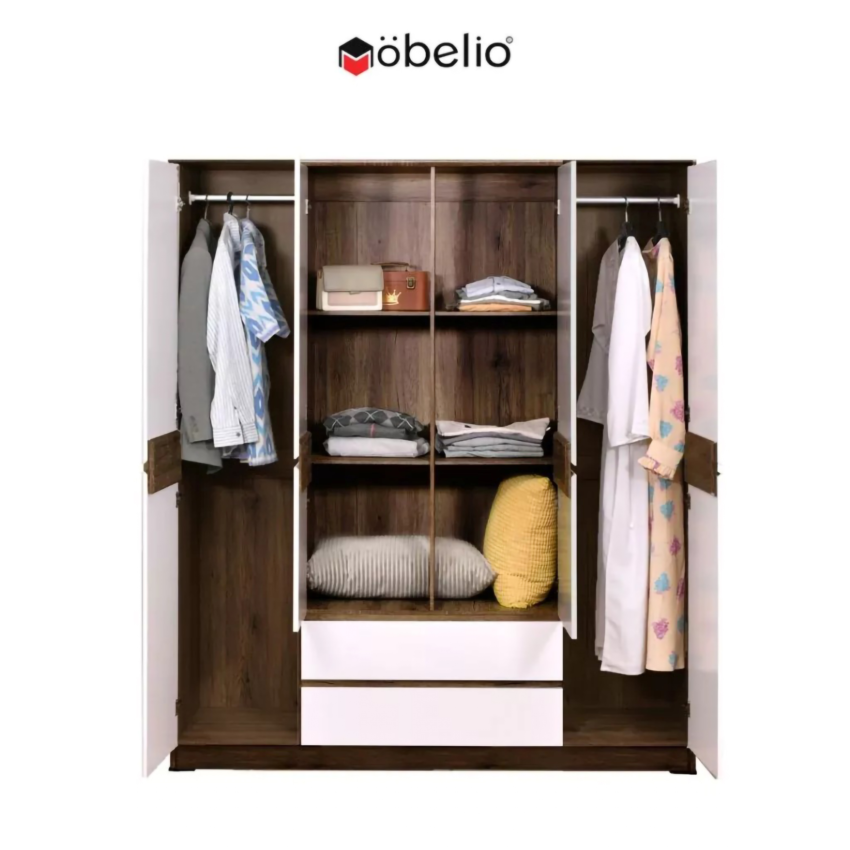  Mobelio Santorini Lemari Pakaian 4 Pintu