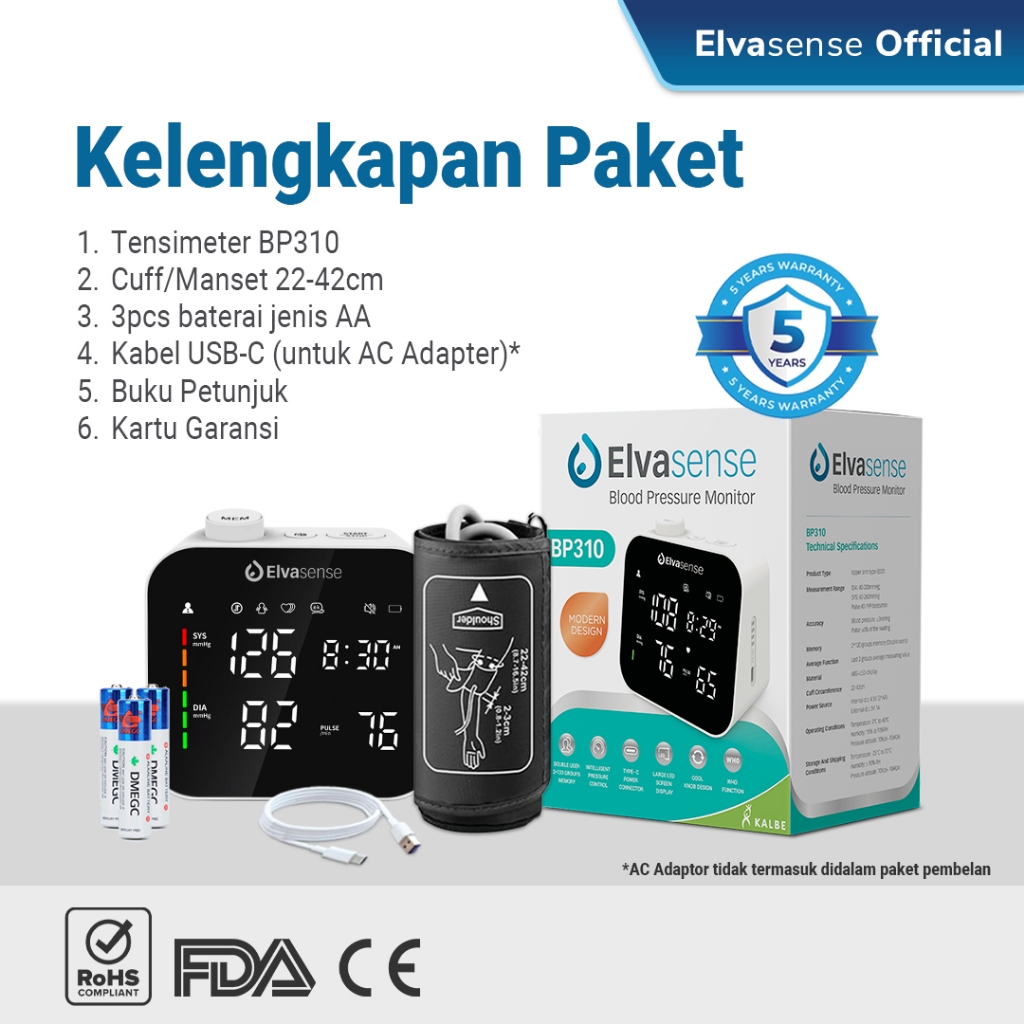 Elvasense Tensimeter Digital  BP310