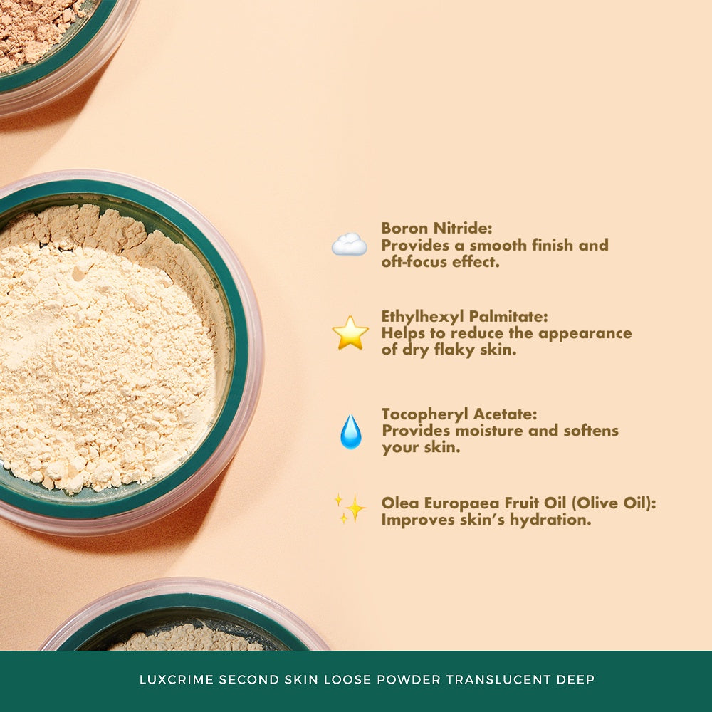 Luxury Cantika Indonesia Luxcrime Second Skin Loose Powder Translucent Deep