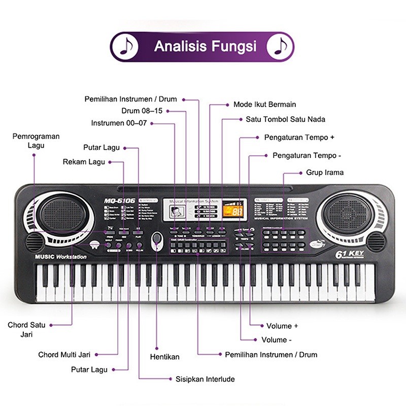  Piano Elektronik 61 Tuts