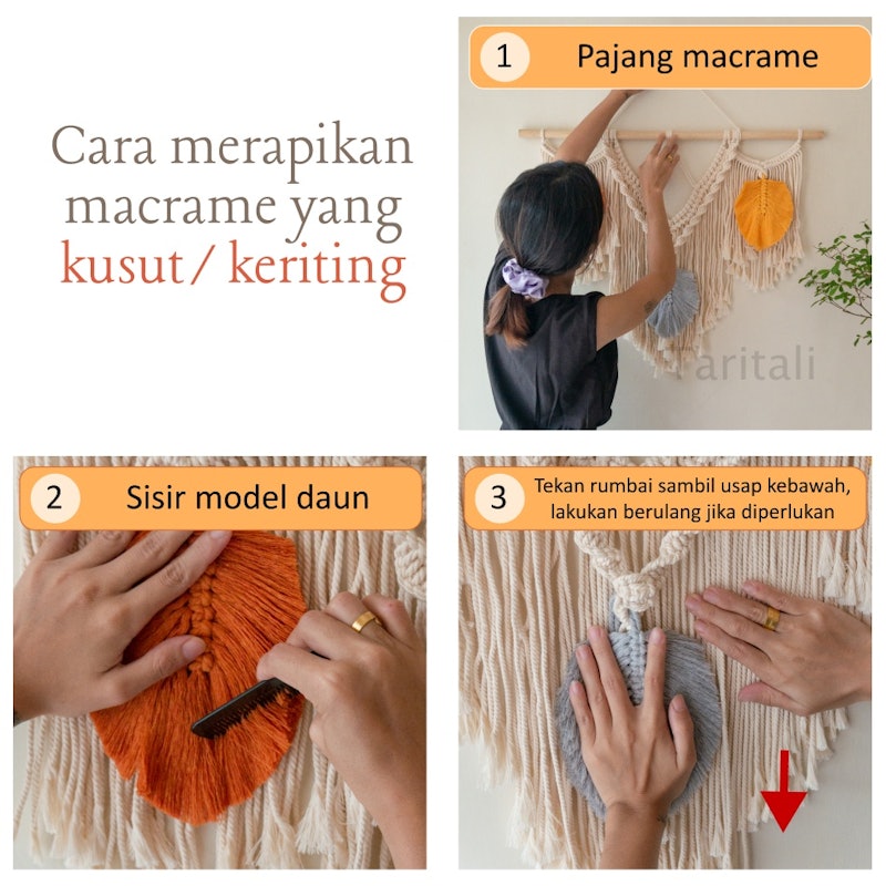Hiasan Dinding Macrame Daun 4