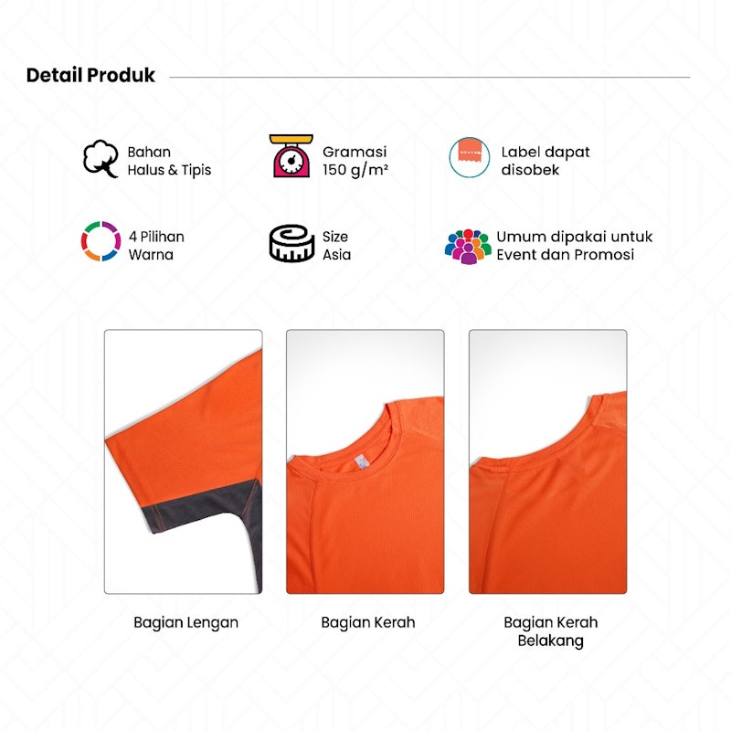 New States Apparel Kaus Polos Dry-Fit Dua Warna 2701