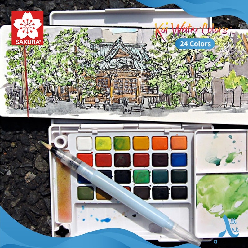 Sakura Koi Water Colors Pocket Field Sketch Box 24 Colors