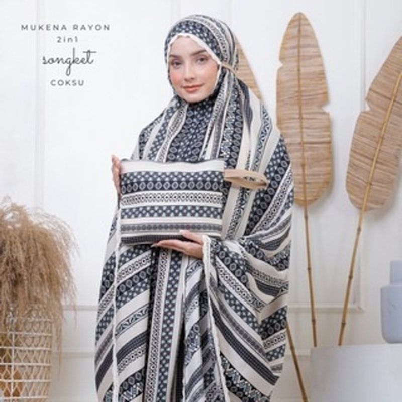 Mukena Dewasa 2 In 1 Songket Salur Batik 3