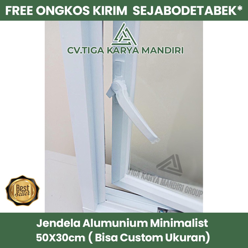 Jendela Aluminium Minimalis 50 cm x 30 cm 2