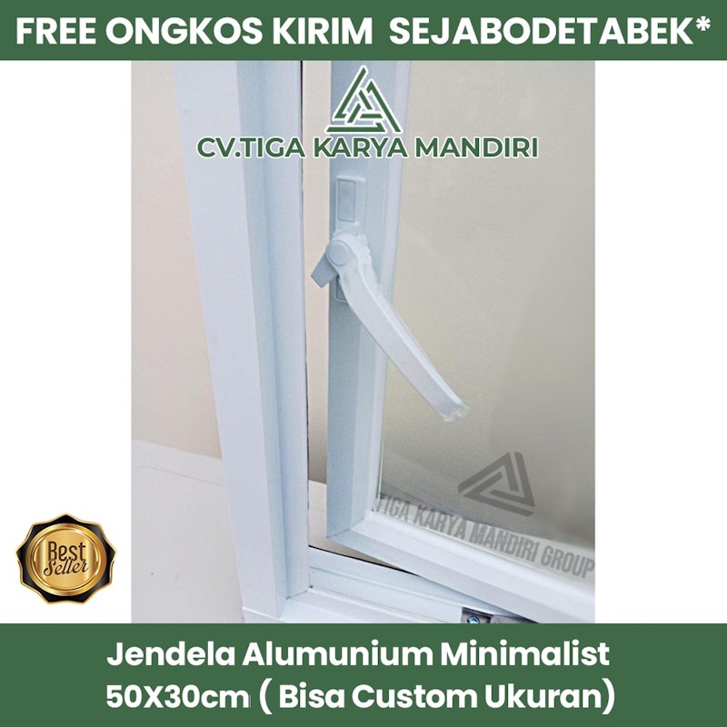Jendela Aluminium Minimalis 50 cm x 30 cm 2