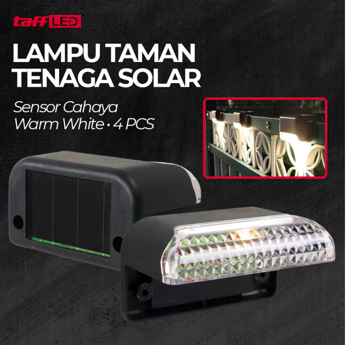  TaffLED Lampu Solar Warm White 4 PCS L-20
