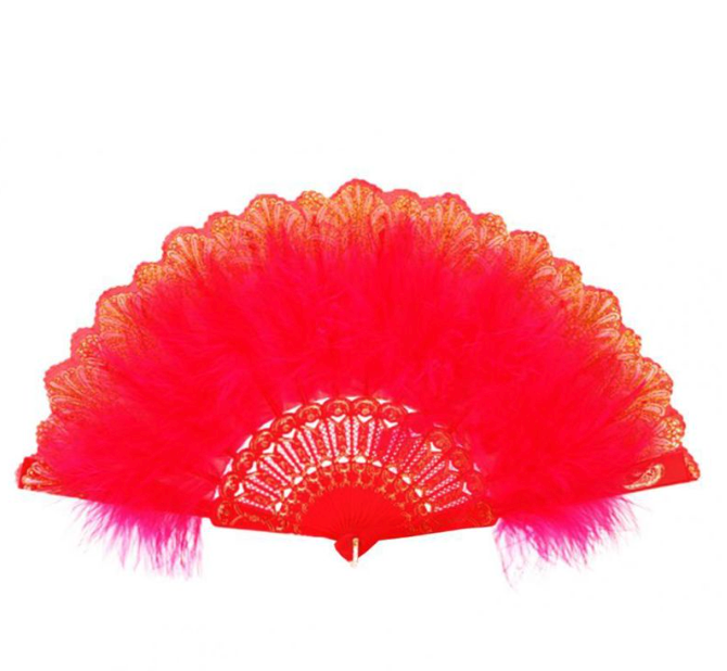  Kipas Tangan Lipat Bulu Gaya Gothic Lolita