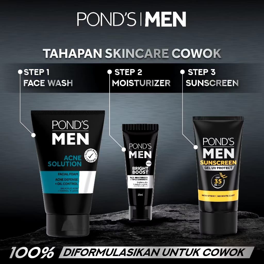 Unilever Indonesia Pond's Men Acne Solution Facial Foam 