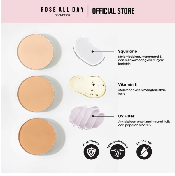 Rosé All Day Cosmetics Rosé All Day The Realest Lightweight Compact Powder Medium