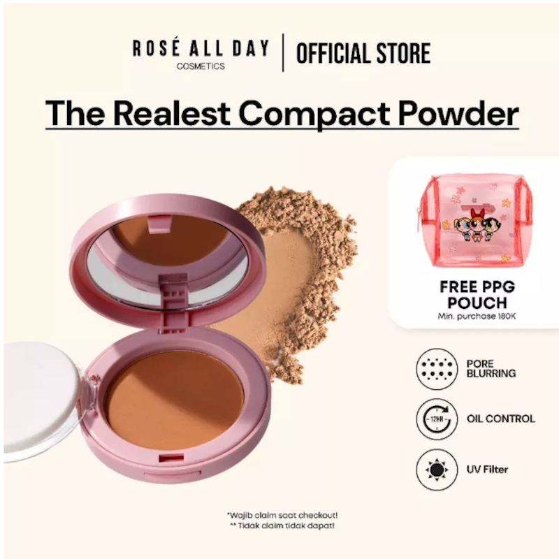 Rosé All Day The Realest Lightweight Compact Powder Tan 4