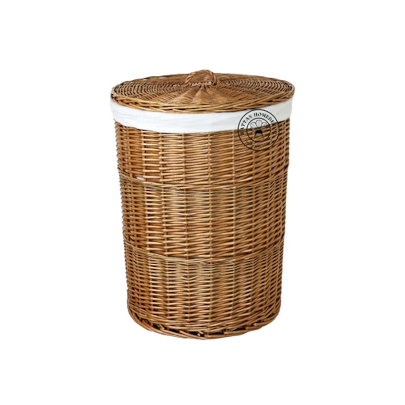 Keranjang Laundry Rotan Warna Natural 1