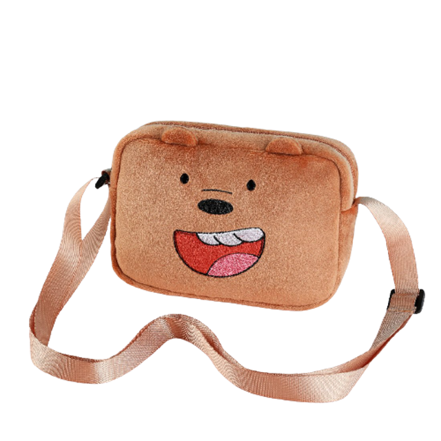 Miniso Tas Selempang We Bare Bears Crossbody Bag Plush 6941055151610