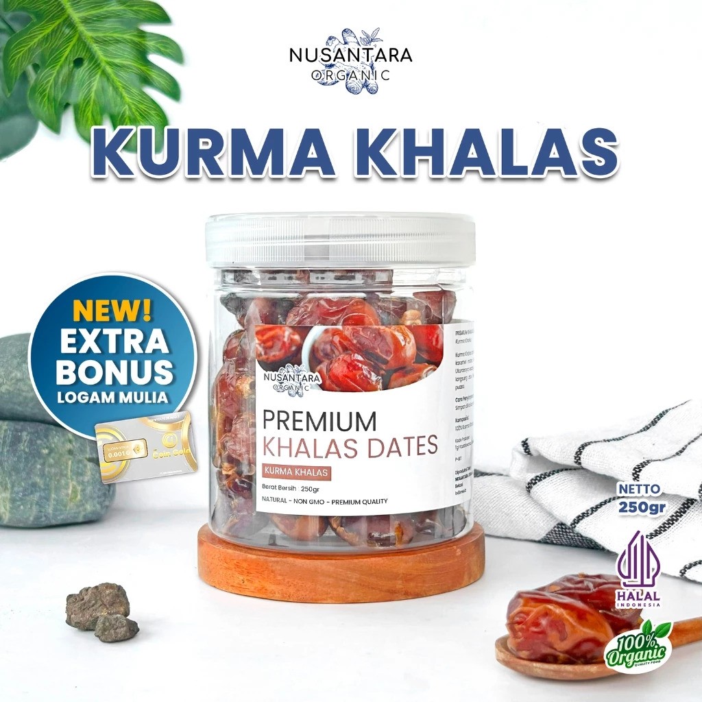 Natural Nusantara Nusantara Organic Premium Khalas Dates 250 gram
