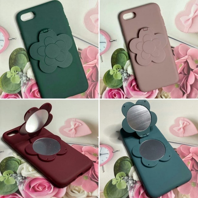 WEIKA Casing Flower Make-up Mirror Soft Case