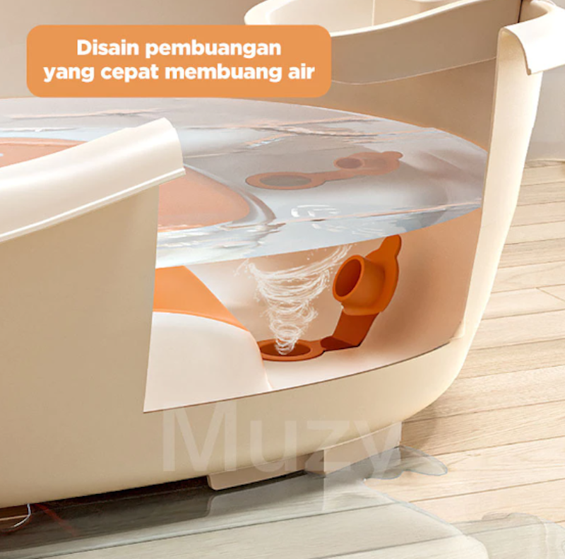 Muzy Portable Baby Bathtub with Digital Thermometer 3