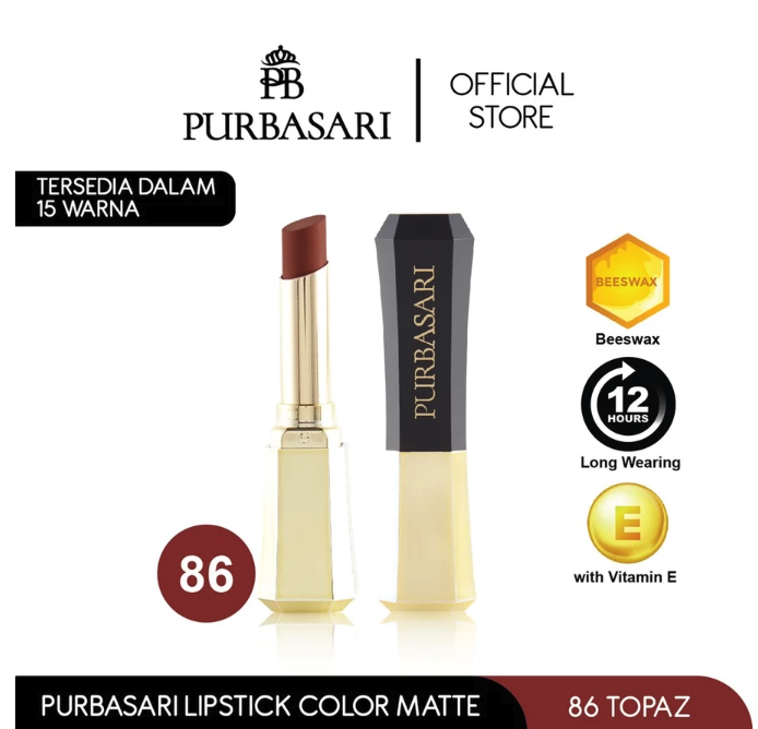 Gloria Origita Cosmetics Purbasari Lipstick Color Matte 86 Topaz