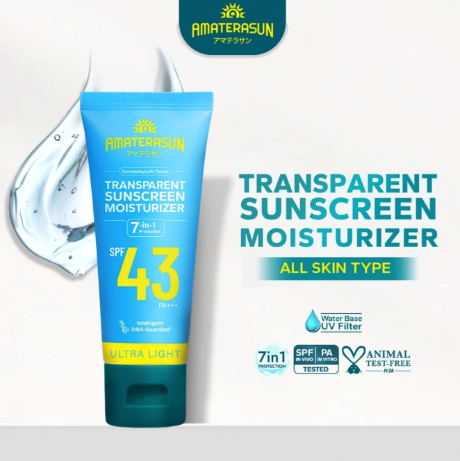 Royal Pesona Indonesia AMATERASUN Transparent Sunscreen Moisturizer SPF 43 PA+++
