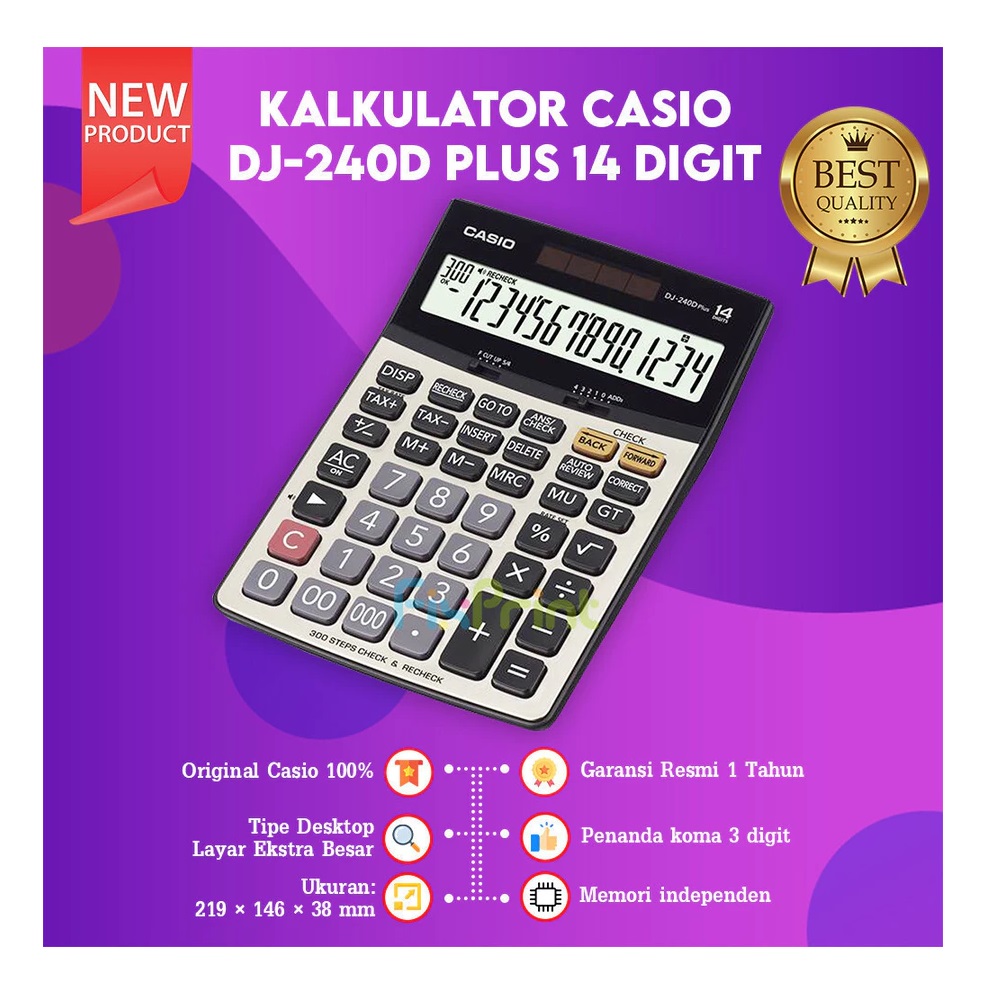 Casio Computer Casio Check & Recheck Calculator DJ-240D Plus