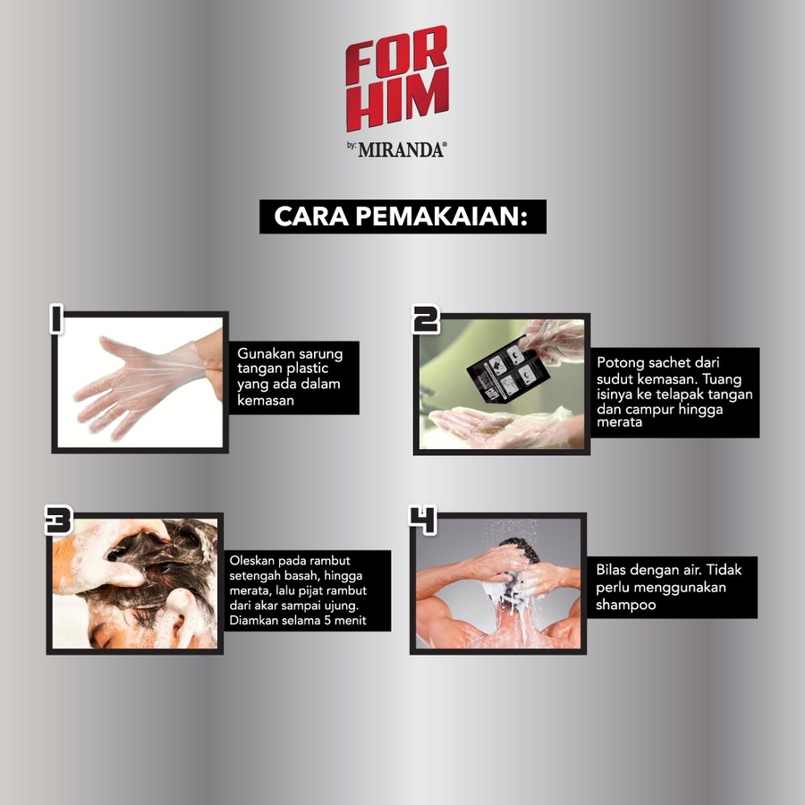 Victoria Care Indonesia Miranda For Him Shampoo Color Natural Black