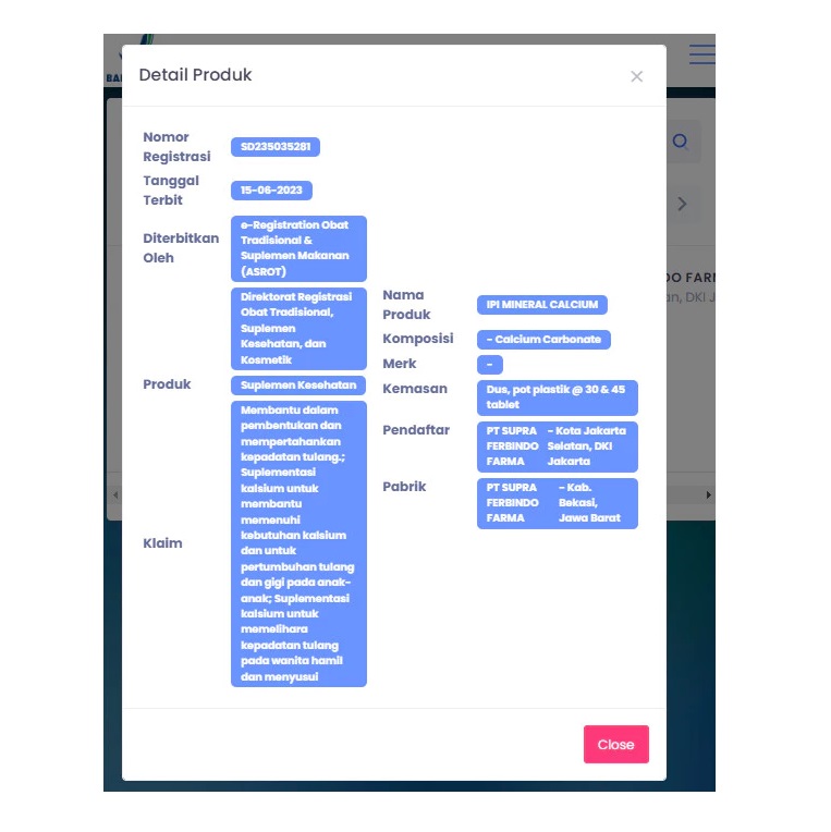 Tempo Scan Group  IPI Mineral