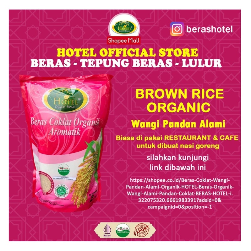 HOTEL Beras Coklat Organik Aromatik 2 kg 2