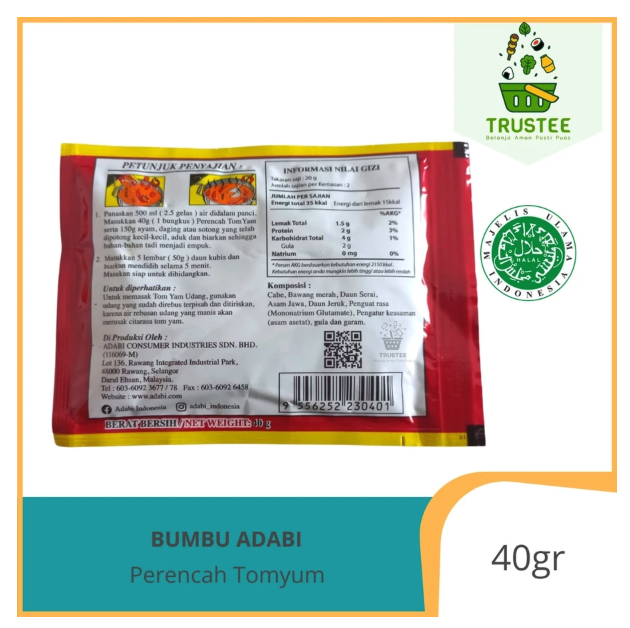 Adabi Consumer Industries Adabi Perencah Thai Tom Yam Paste