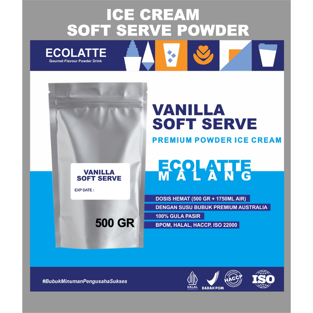 Santari Indo Pangan Ecolatte Soft Serve Powder Strawberry