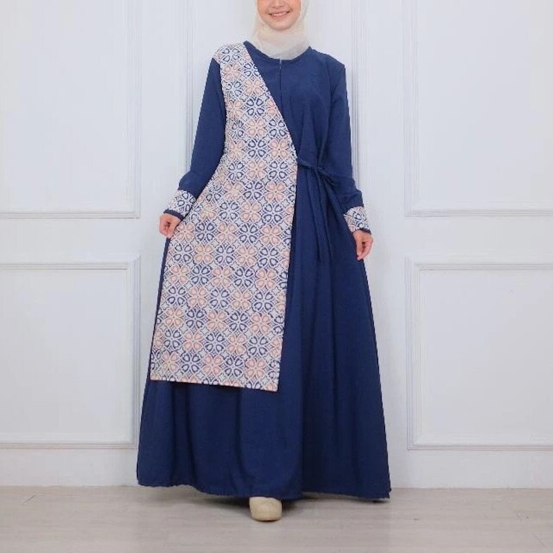 Tsamarah Hijab Gamis Wolfis Kombinasi Batik Cap 3