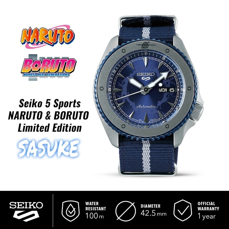 SEIKO 5 Sports Naruto & Boruto Sasuke Model 2