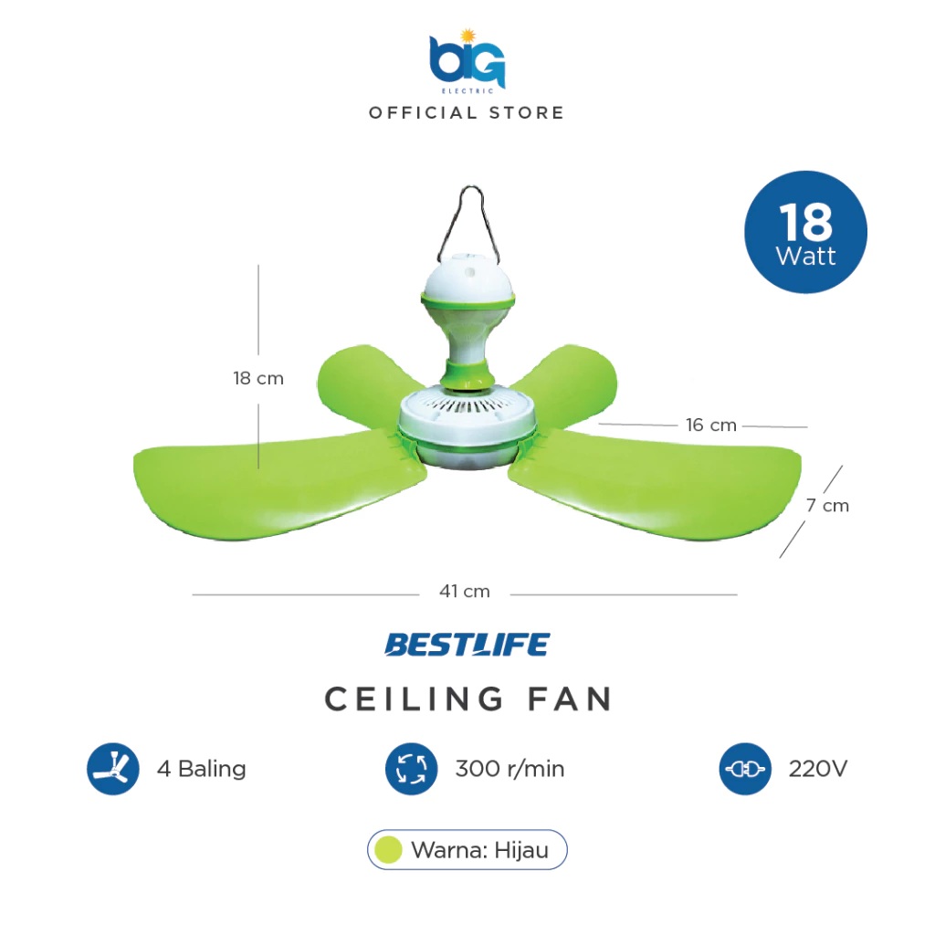 Berkat Elektrik Sejati Tangguh BESTLIFE Ceiling Fan
